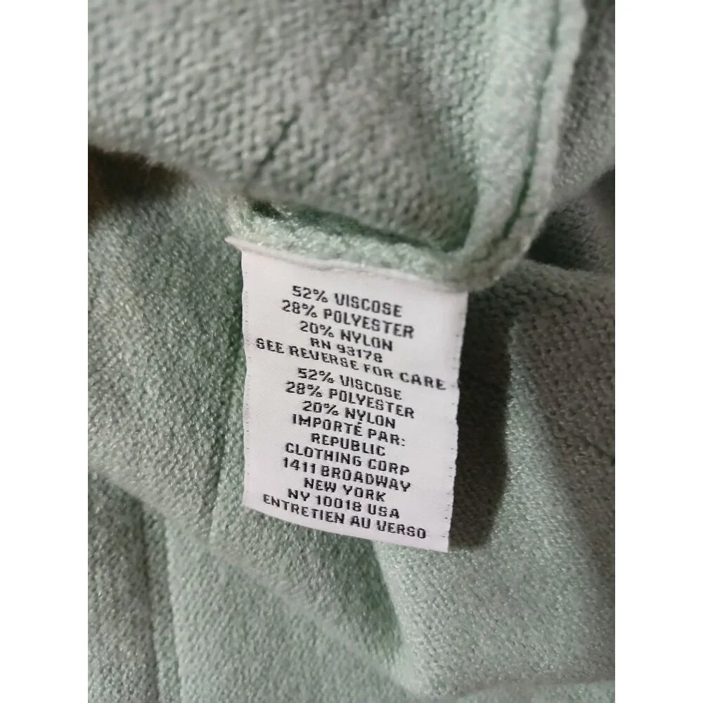 Magaschoni Womens Mint Green Ribbed Knit Dolman Sleeve Sweater 1X Slouchy Cozy - Picture 8 of 9